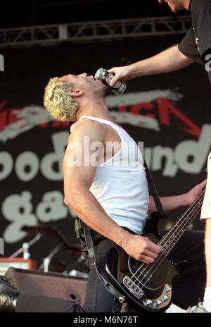 Bloodhound Gang - Evil Jared Hasselhoff, V2000, Hylands Park, Chelmsford, Essex, Großbritannien - 18. August 2000 Stockfoto