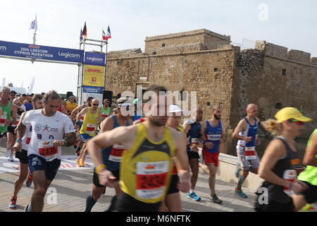 20 Logicom Zypern Marathon, Halbmarathon, 10 km und 5 km (04.03.2018), Paphos, Zypern, Europa Stockfoto