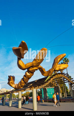 La Gamba, Gambrinus, Mariscals Garnelen, von Javier Mariscal, von 1992, Ronda Litoral, Barcelona, Katalonien, Spanien Stockfoto