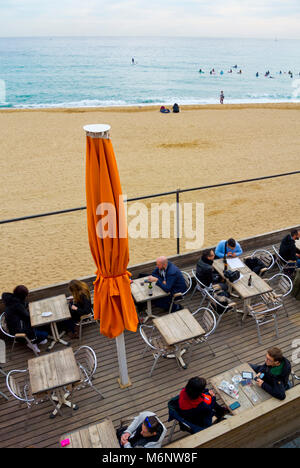 Beac Restaurant, Platja de la Barceloneta, Port Olimpic, Barcelona, Katalonien, Spanien Stockfoto