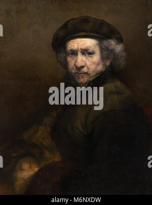 Rembrandt Harmenszoon van Rijn - Selbstporträt Stockfoto