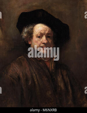 Rembrandt Harmenszoon van Rijn - Selbstporträt Stockfoto