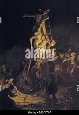 Rembrandt Harmenszoon van Rijn - Die Kreuzabnahme 1634 Stockfoto