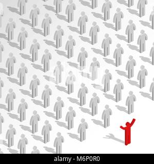 Satz von Strichmännchen. Führungskraft und Team Konzept. Flache isometrische 3D-Stil, Vector Illustration. Stock Vektor