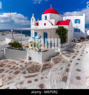 Typische Griechische weißen Kirche auf der Insel Mykonos, Griechenland Stockfoto