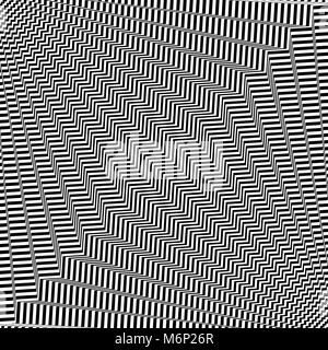 Gewellt, Zickzack verzerrte Linien Muster. Vektor Treppen. Stock Vektor