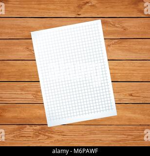 Sauberes Blatt leer in rustikalen Holzmöbeln Hintergrund. Ansicht von oben Vector Illustration, Grenze, mit Platz für Text Vorlage. Stock Vektor