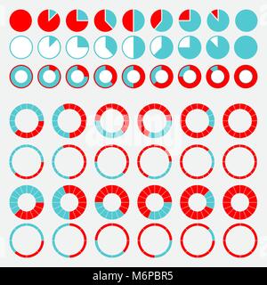 Eingestellt von bunten Kreisdiagrammen Stock Vektor