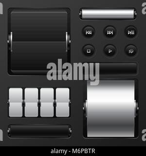 Satz von Web Elemente mechanische Anzeiger und Tasten Stock Vektor