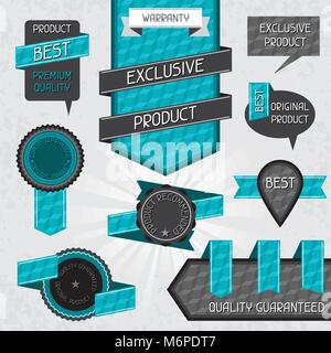 Set von hochwertigen Etiketten und Aufkleber Stock Vektor