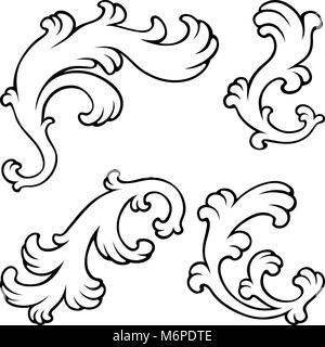 Vintage floral Design Elemente Stock Vektor