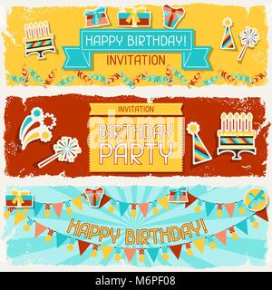 Happy Birthday horizontale Banner Stock Vektor