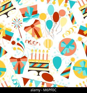 Happy Birthday Party nahtlose Muster Stock Vektor