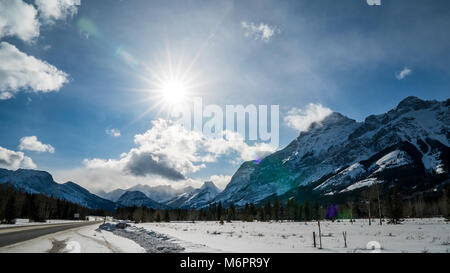 Immer bereit für Sonnenuntergang im schönen Kananaskis Stockfoto