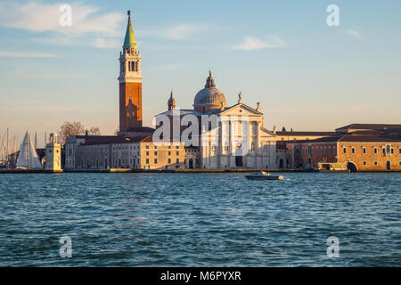 Blick auf die Lagune und die Insel San Giorgio Maggiore, Venedig, Italien Stockfoto