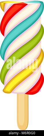 Farbenfrohe Obst popsicle Symbol Poster. Komfort im Sommer fast food Vector Illustration für Geschenkkarten, Flyer, Banner, Logo, Patch, sticke Stock Vektor