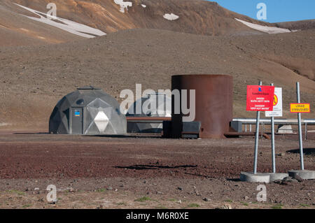 Geothermische Stationen neben Mount Krafla Island Stockfoto