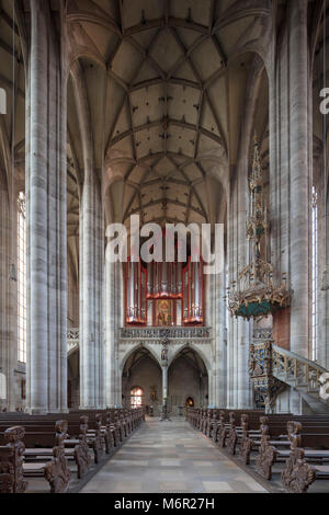 St. George's Münster gotischen Hallenkirche, Dinkelsbühl, Mittelfranken, Bayern, Deutschland Stockfoto