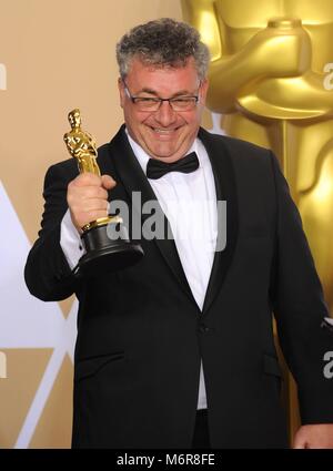 Hollywood, USA. 04 Mär, 2018. Gerd Nefzer stellt im Drucksaal des 90. jährlichen Academy Awards, die Oscars, bei Dolby Theater in Los Angeles, USA, am 04. März 2018. Credit: Hubert Boesl | Verwendung weltweit/dpa/Alamy leben Nachrichten Stockfoto