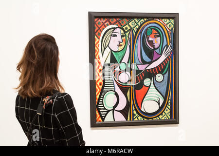 London, Großbritannien. 6. März, 2018. "Picasso 1932 - Liebe, Ruhm Tragödie" Eröffnung der Ausstellung in der Tate Modern Gallery. Ein entscheidendes Jahr im Leben des Künstlers, als er sein Erbe als weltweit bekannten Künstler zementiert, mehr als 100 seiner Werke ausgestellt. Credit: Guy Corbishley/Alamy leben Nachrichten Stockfoto