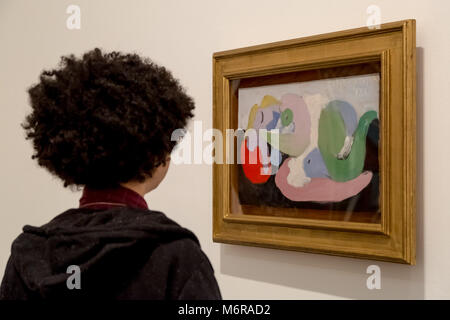 London, Großbritannien. 6. März, 2018. "Picasso 1932 - Liebe, Ruhm Tragödie" Eröffnung der Ausstellung in der Tate Modern Gallery. Ein entscheidendes Jahr im Leben des Künstlers, als er sein Erbe als weltweit bekannten Künstler zementiert, mehr als 100 seiner Werke ausgestellt. Credit: Guy Corbishley/Alamy leben Nachrichten Stockfoto