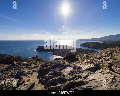 Blick vom Cap de Creus Kap in einem sonnigen Morgen Stockfoto