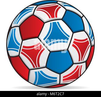 Fußball mit den Farben der Flagge von Russland. Vektorbild Stock Vektor