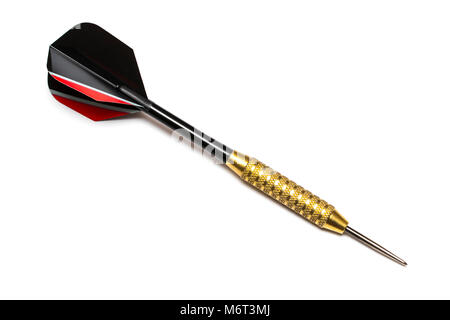 Dart Pfeil auf weißem Hintergrund. Schließen Stockfoto
