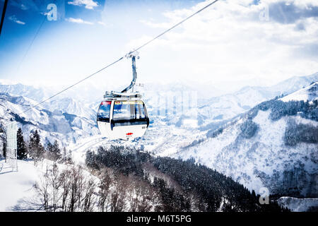 Ansicht um im Gala Yuzawa, Skyline, Japan. Stockfoto