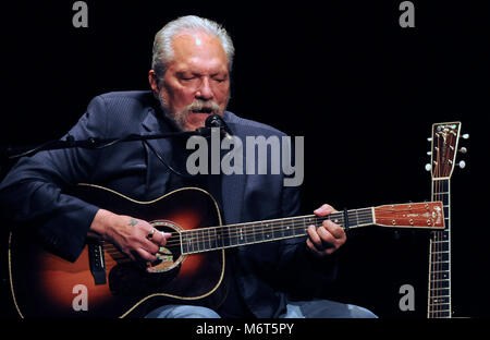 Februar 28, 2018 - Melbourne, Florida, United States - Jorma Kaukonen, einer amerikanischen Blues, Folk und Rock Gitarrist, führt am 28. Februar 2018 in Stockfoto