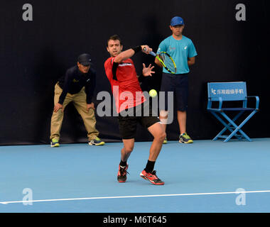 Argentiniens Guido Pella konkurriert in der Men's singles am China Open Tennisturnier in Peking, Oktober 2016 Stockfoto