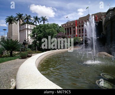 Ramos de Azevedo Square, Edifício do Banespa Bank, Shopping Licht, Downtown, Sao Paulo, Brasilien Stockfoto