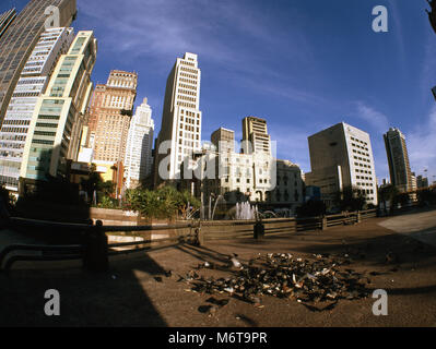 Banco Edifício do Banespa, Banco de Boston, Martinelli, Vale do Anhangabau, Sao Paulo, Brasilien Stockfoto