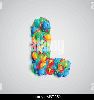 Bunte Schrift von Ballons, Vektor Stock Vektor