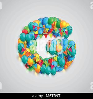 Bunte Schrift von Ballons, Vektor Stock Vektor