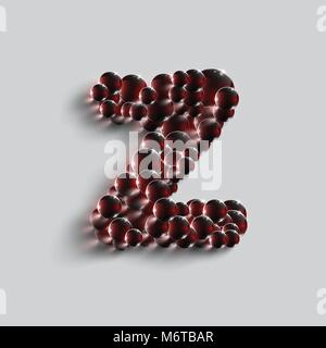 Ein Brief, der von roten Kugeln, Vektor Stock Vektor