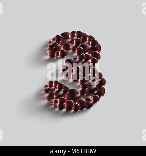 Eine Zahl, die von roten Kugeln, Vektor Stock Vektor