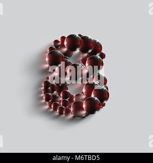 Eine Zahl, die von roten Kugeln, Vektor Stock Vektor