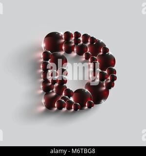 Ein Brief, der von roten Kugeln, Vektor Stock Vektor