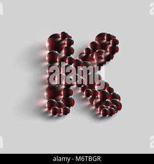 Ein Brief, der von roten Kugeln, Vektor Stock Vektor