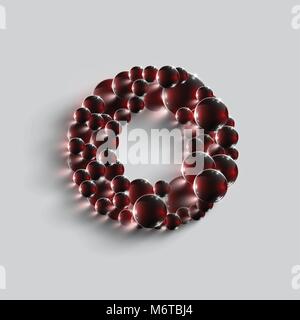 Ein Brief, der von roten Kugeln, Vektor Stock Vektor