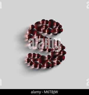 Ein Brief, der von roten Kugeln, Vektor Stock Vektor