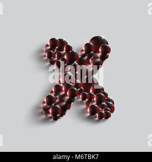 Ein Brief, der von roten Kugeln, Vektor Stock Vektor