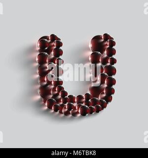 Ein Brief, der von roten Kugeln, Vektor Stock Vektor