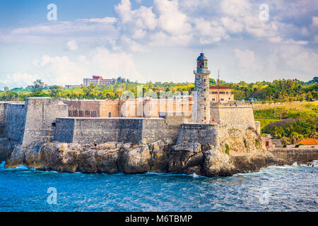 Havanna, Kuba Light House von La Cabana Fort. Stockfoto