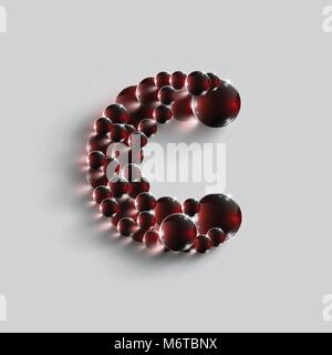 Ein Brief, der von roten Kugeln, Vektor Stock Vektor