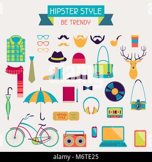 Hipster-Style-Elemente und Symbole für Retro-Design festlegen Stock Vektor