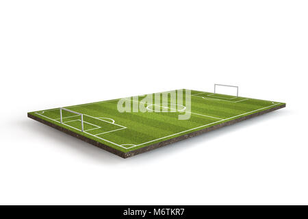 Fußball, Fußballplatz. 3D-Rendering Stockfoto