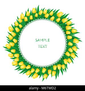 Rahmen der gelbe Tulpen Stock Vektor