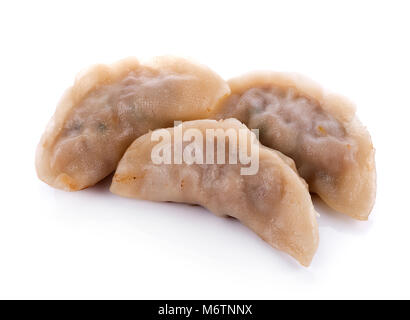 Japanische gyoza auf weißem Hintergrund Stockfoto